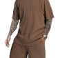Men's Casual Textured Printed Short Sleeve Tee & Drawstring Waist Shorts Set