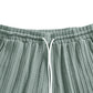 Men's Casual Textured Printed Short Sleeve Tee & Drawstring Waist Shorts Set