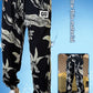 Men's Ice Silk Printed Casual Side Slit Cropped Pants