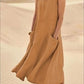 Women's Sleeveless Cotton And Linen Dress